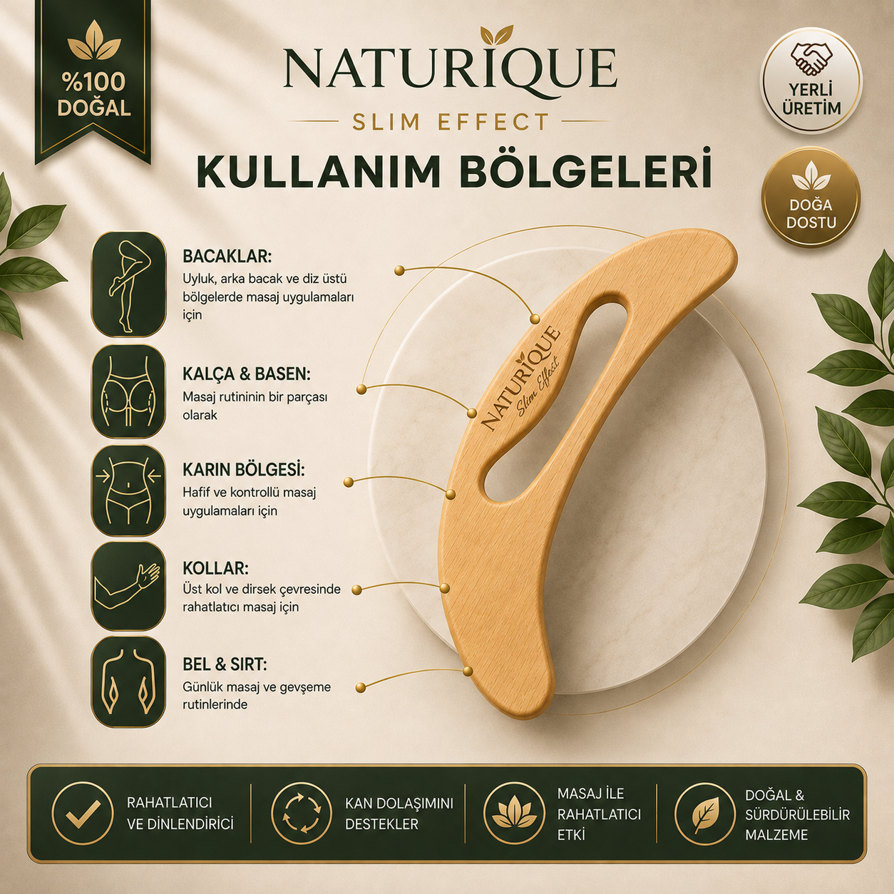Naturique™ El Yapımı Lenf | Selülit Karşıtı Masaj Aleti