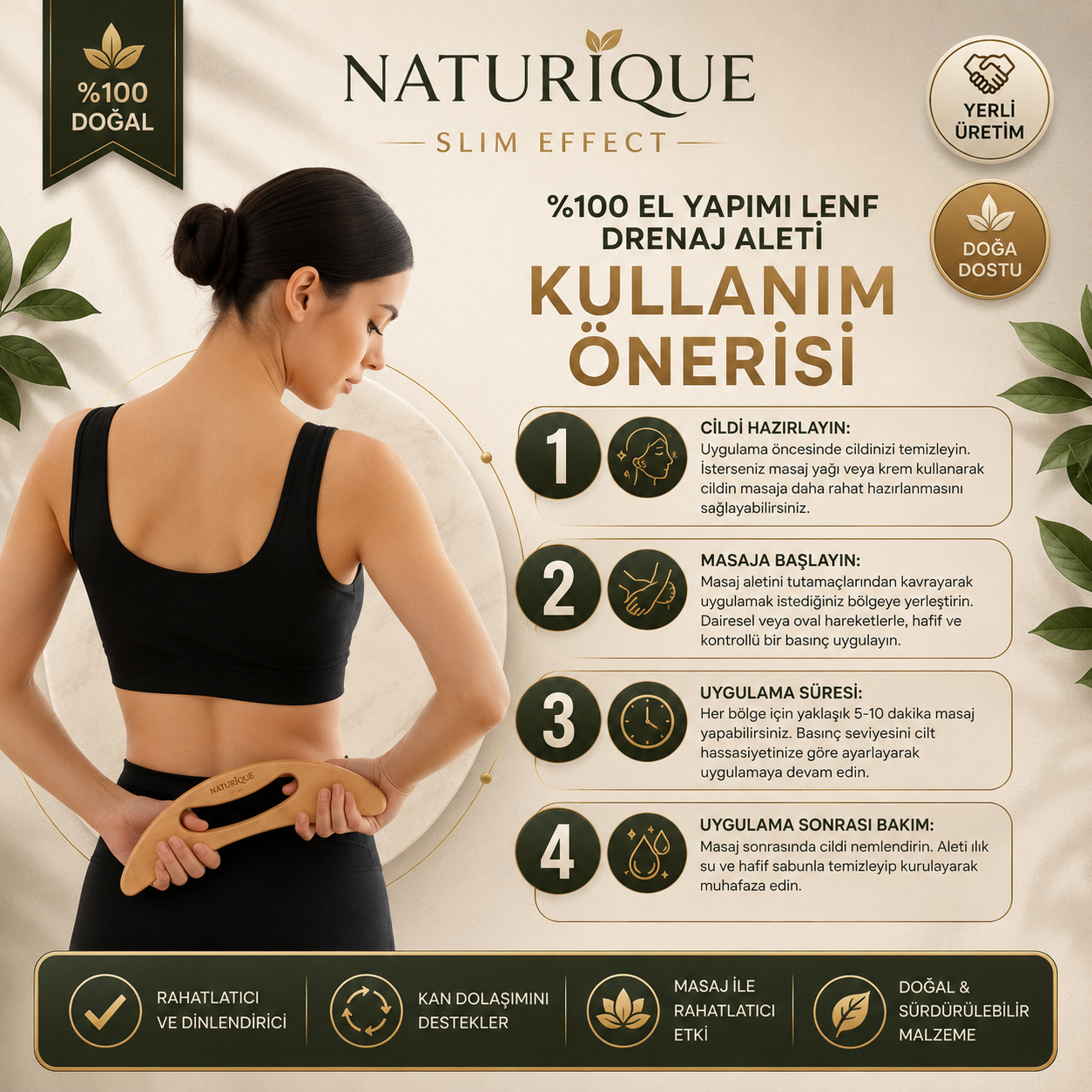 Naturique™ El Yapımı Lenf | Selülit Karşıtı Masaj Aleti